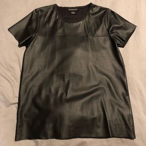 Faux leather shirt